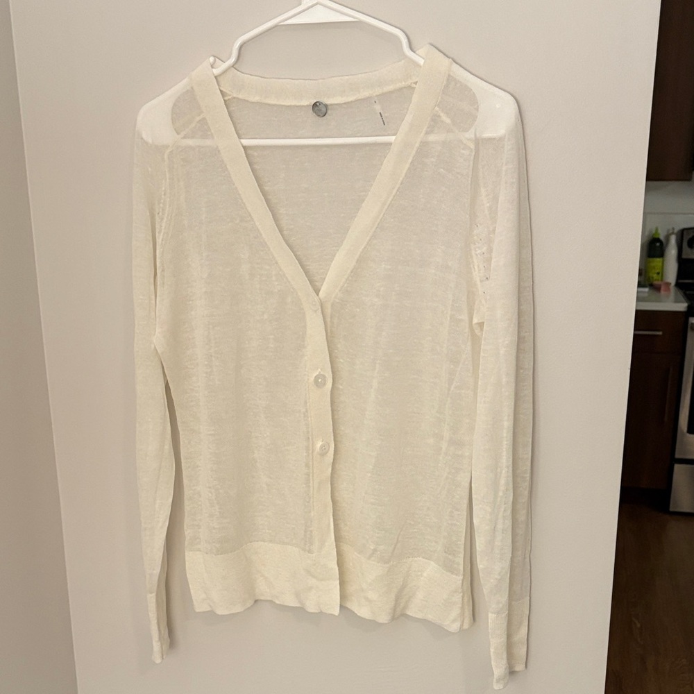 Margaret O'Leary Linen Cream Women's Cardigan